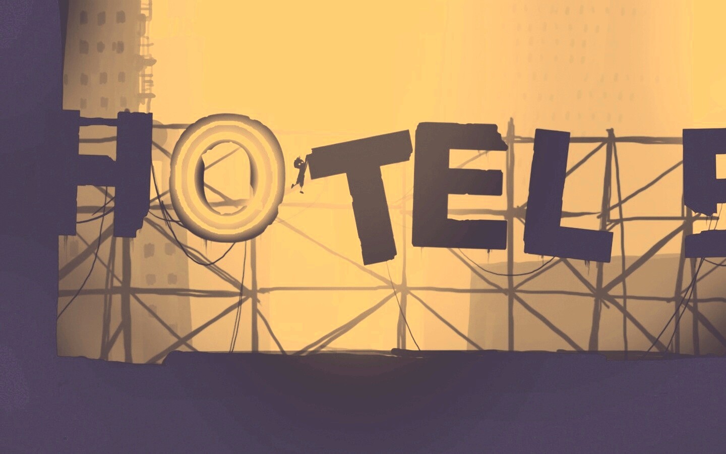 Мальчик из Limbo на вывеске "Hotel" обои