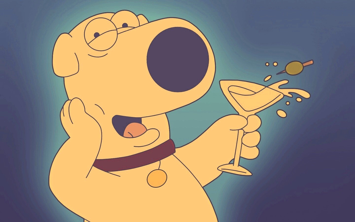 Браян с бокалом мартини обои