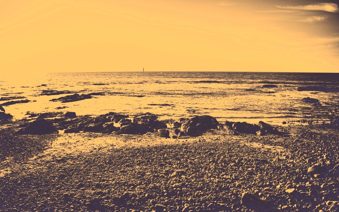 Чёрно-белое фото побережья обои