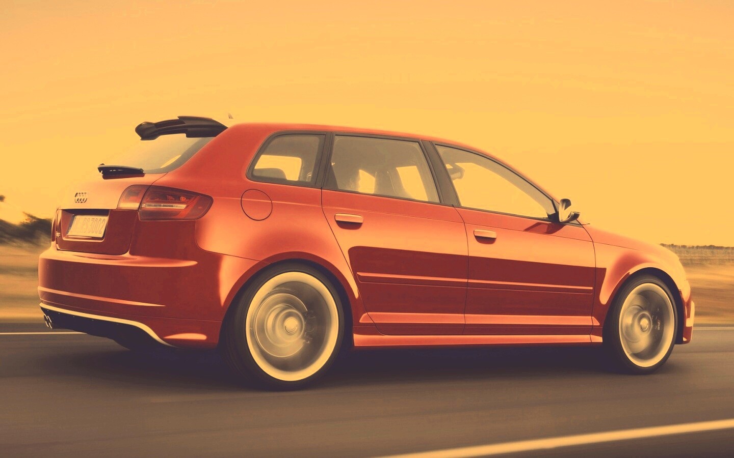 Фотосессия Audi RS3 во время движения обои