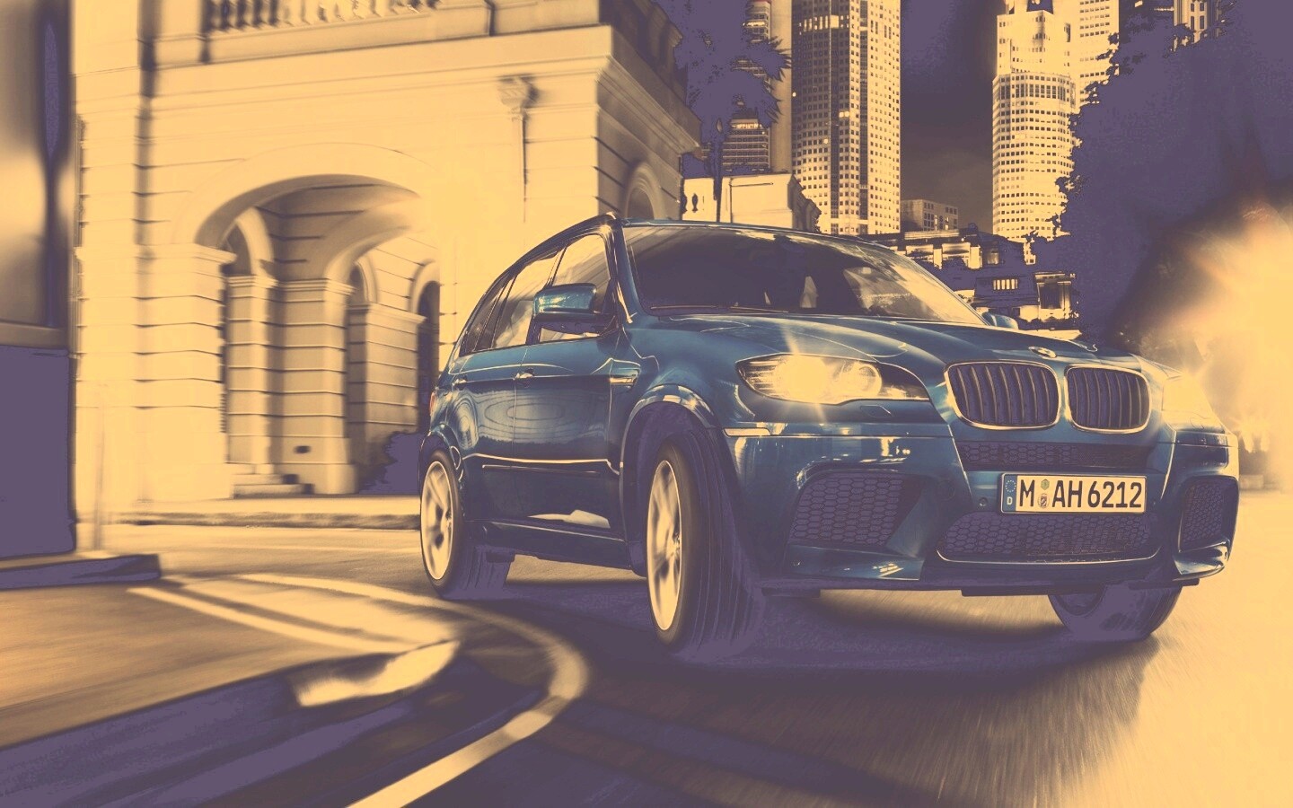 Синий кроссовер BMW обои