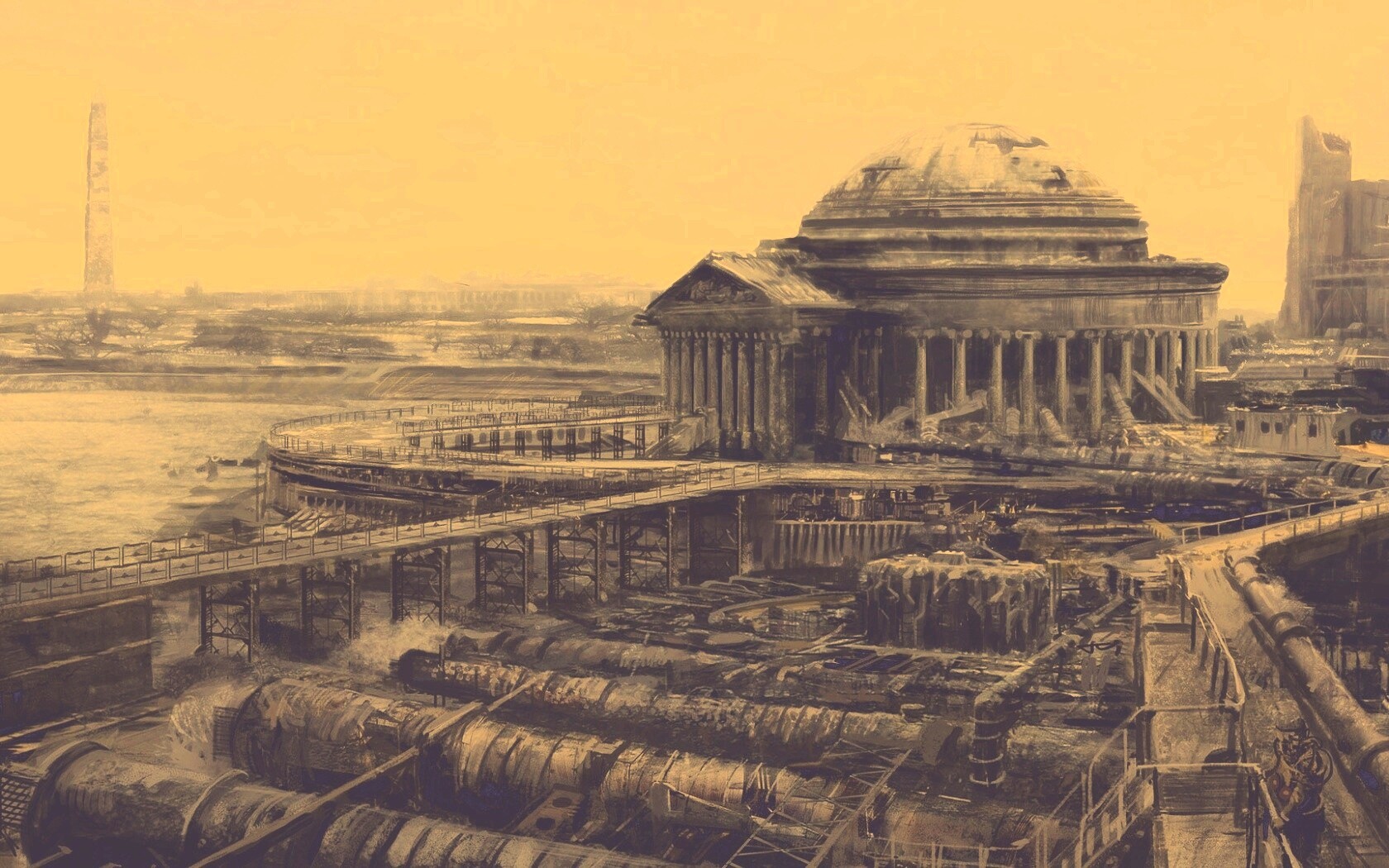 Водоочиститель в мемориале Джеферсона из Fallout 3 обои