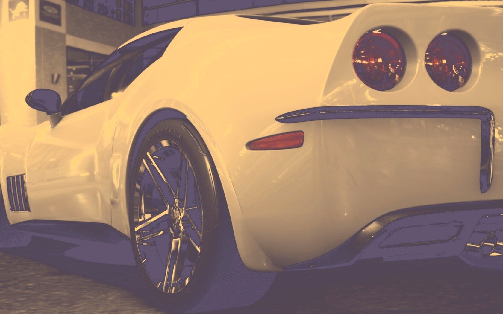 Белый Корвет обои