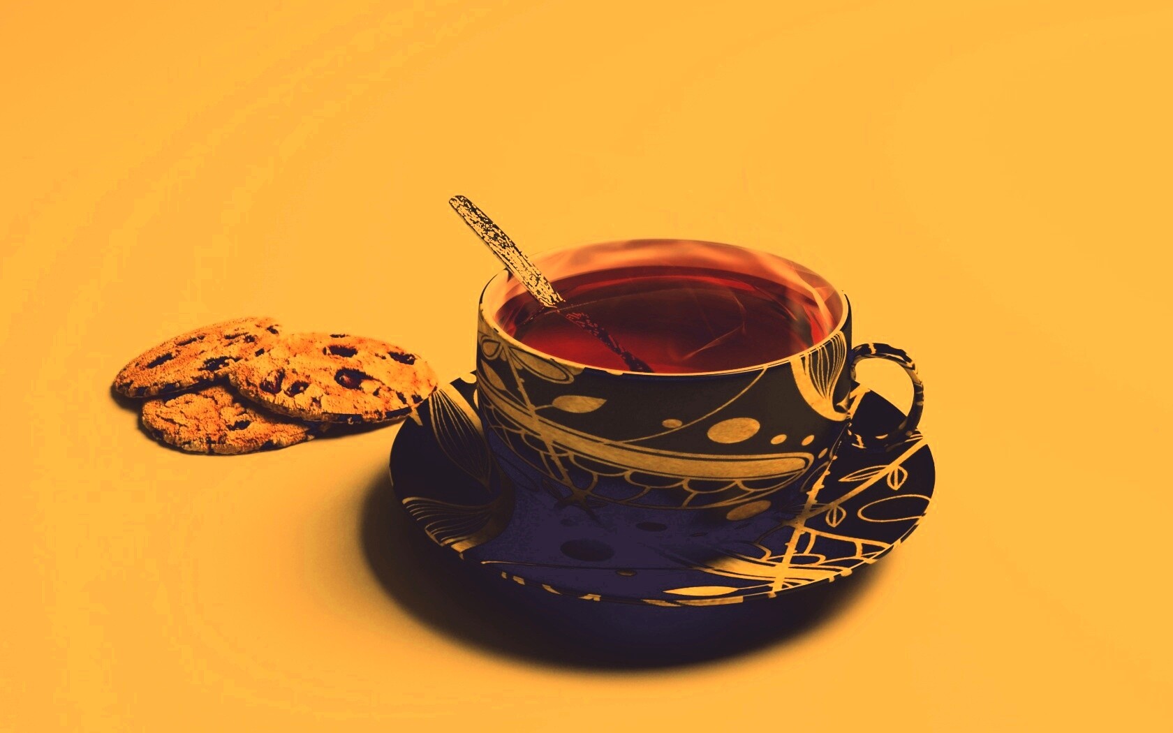Чаек с печеньками обои