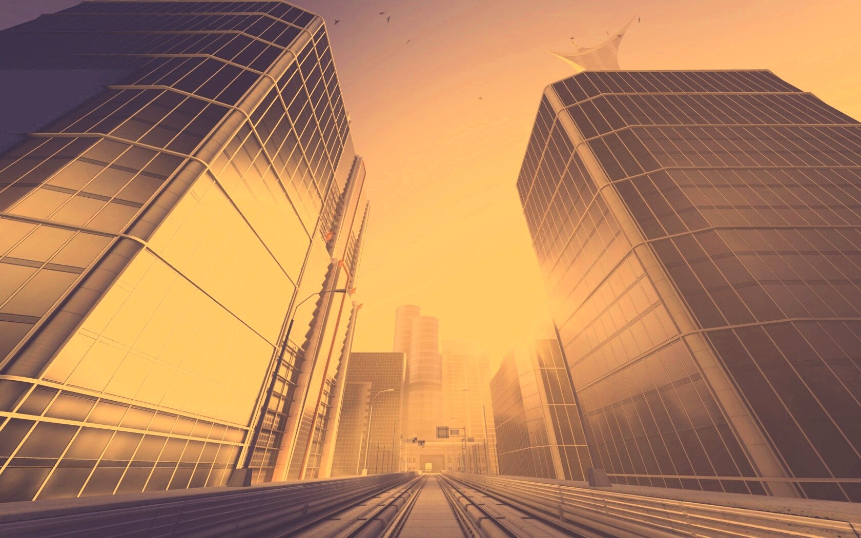 Улица из Mirrors Edge обои