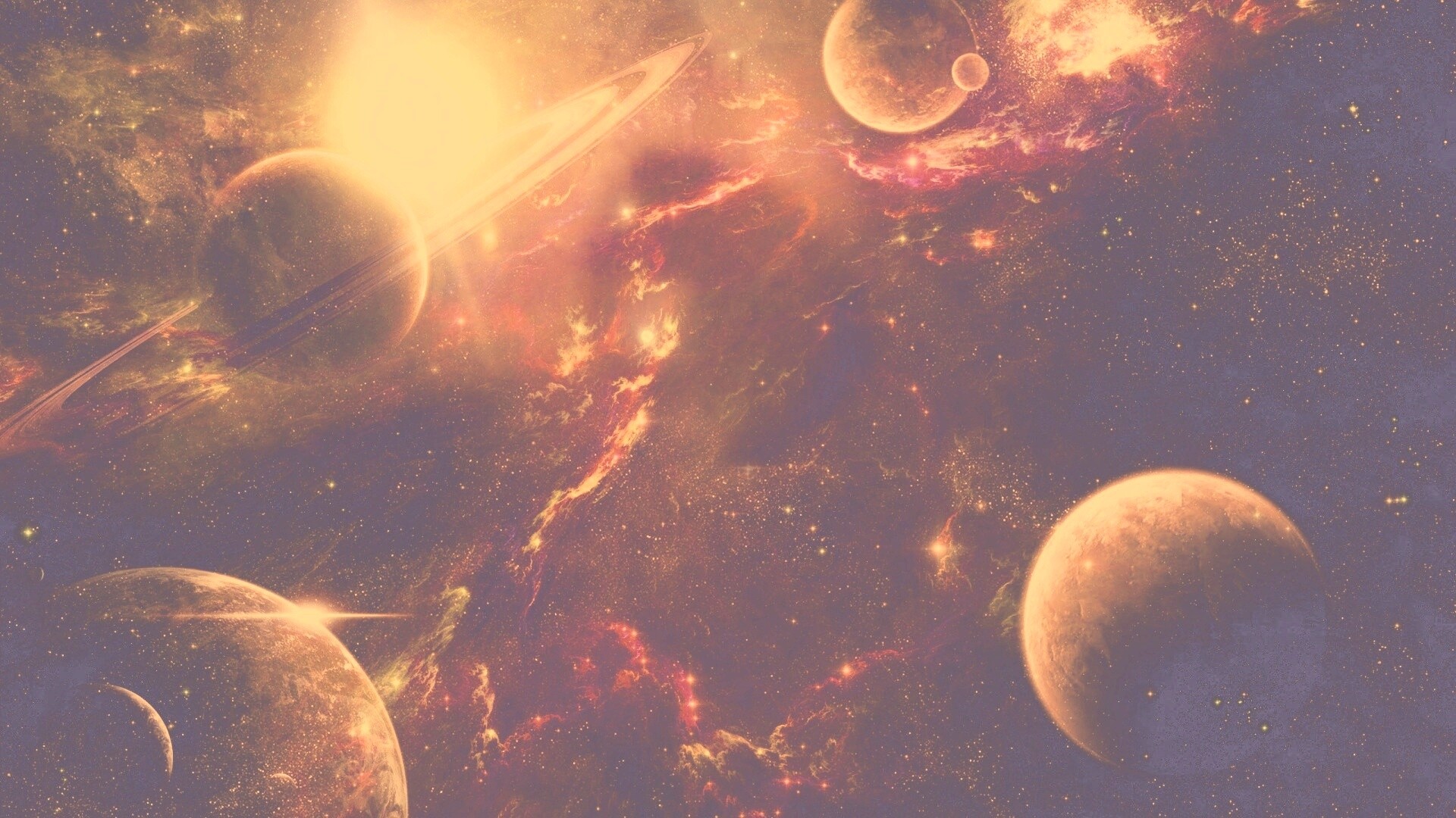 Красные оттенки космоса обои