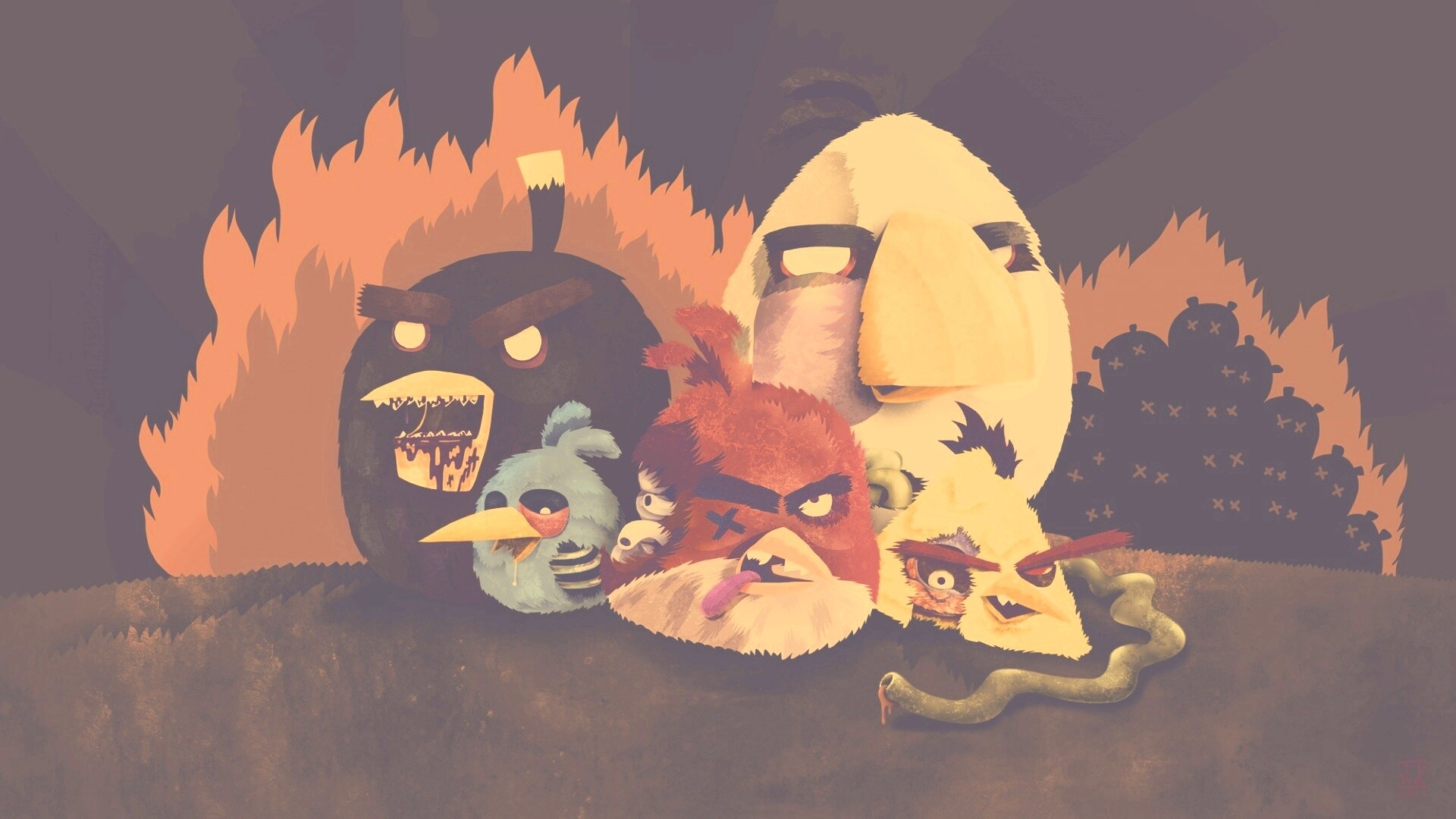 Angry Zombie Birds обои
