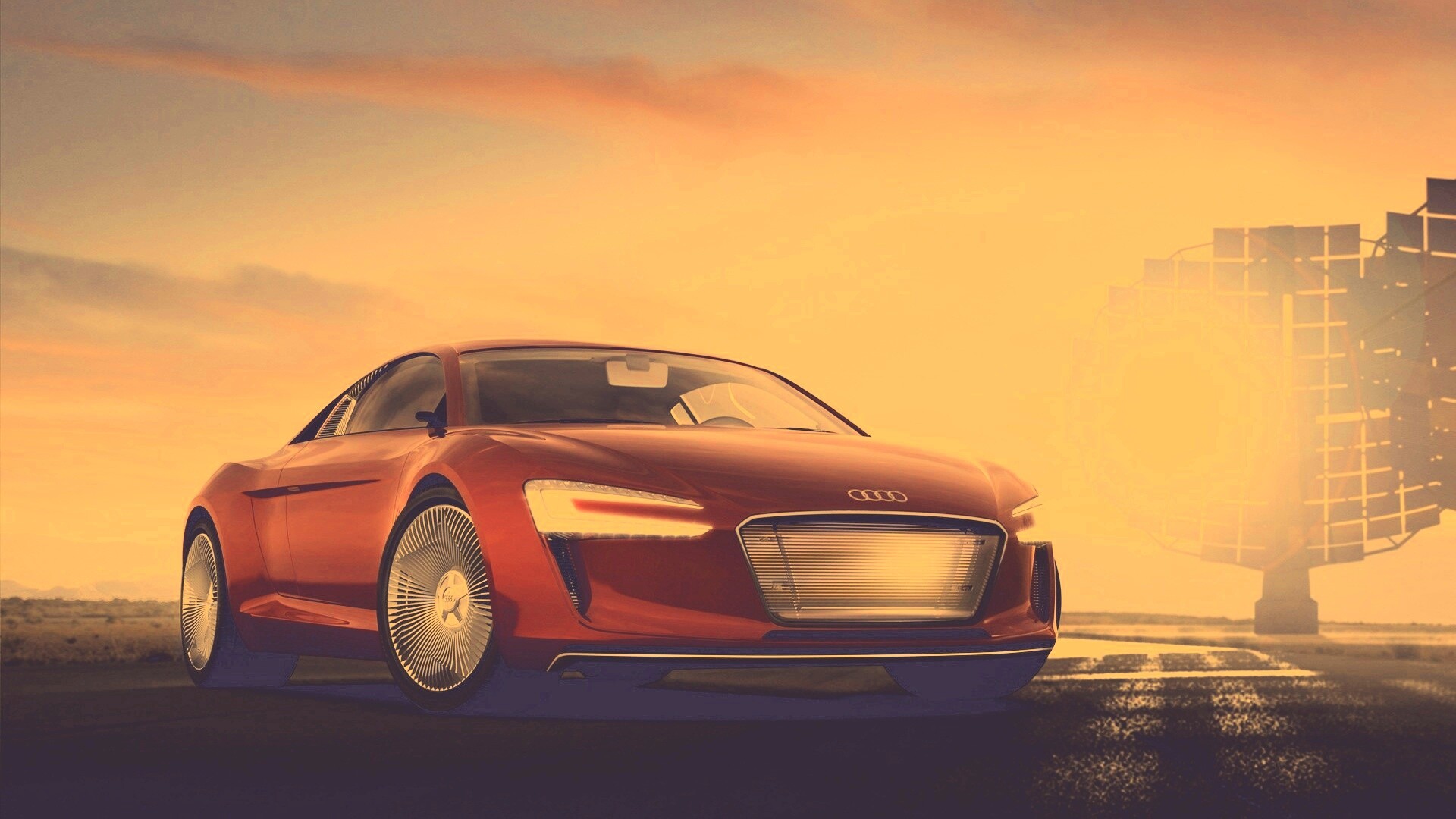 Красный автомобиль Audi обои