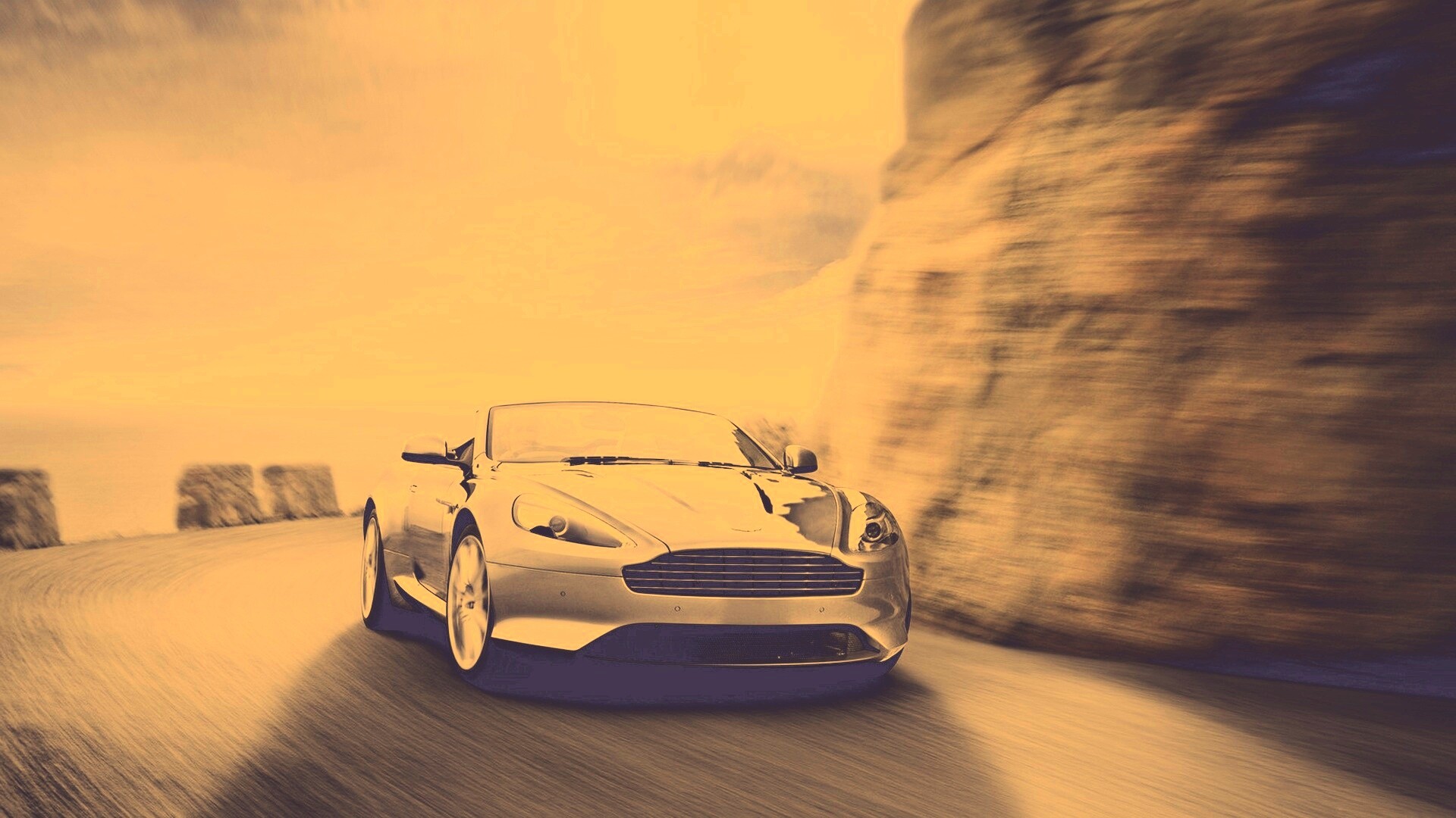 Aston Martin на повороте обои