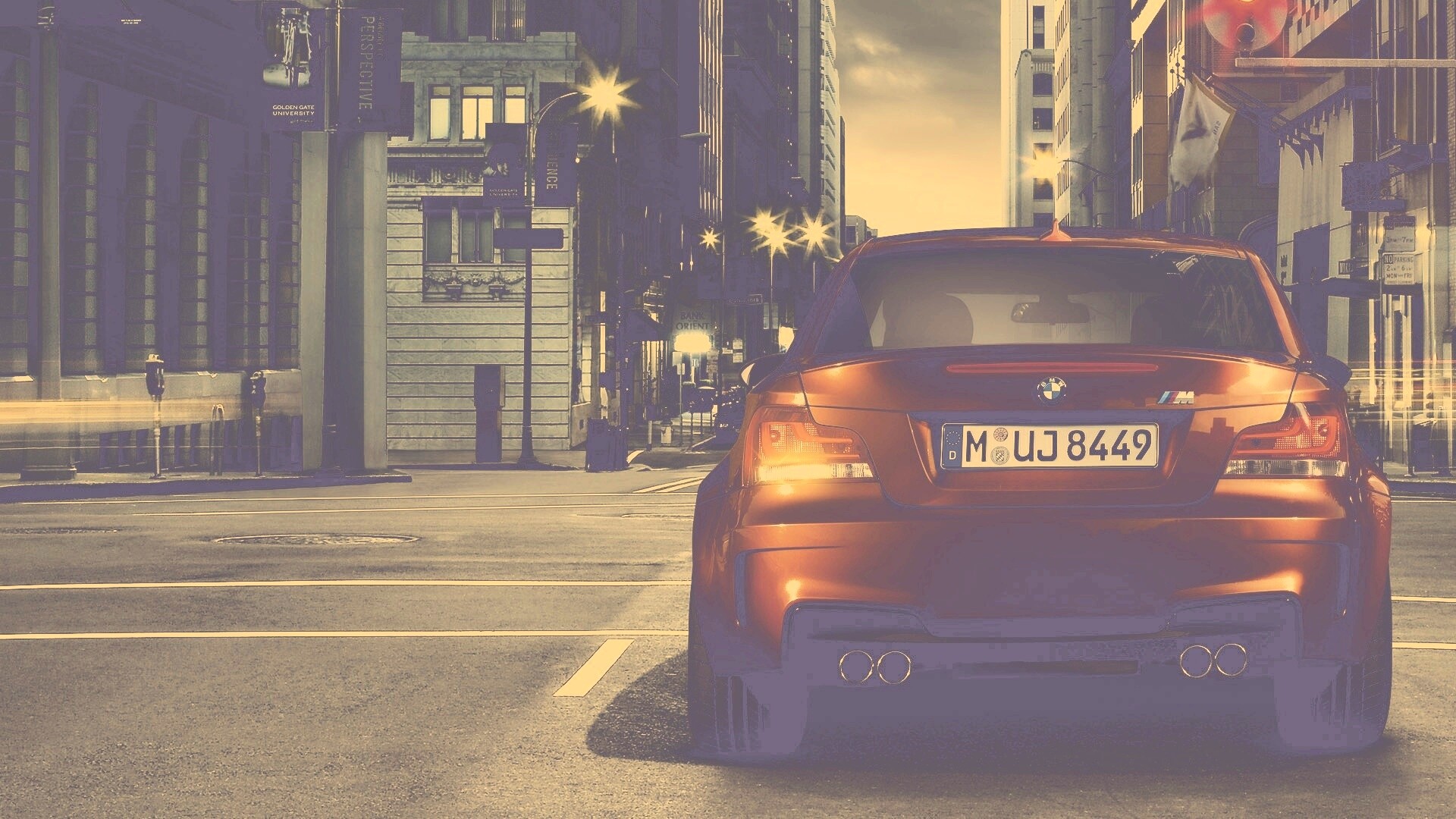 BMW M1 на улицах города обои
