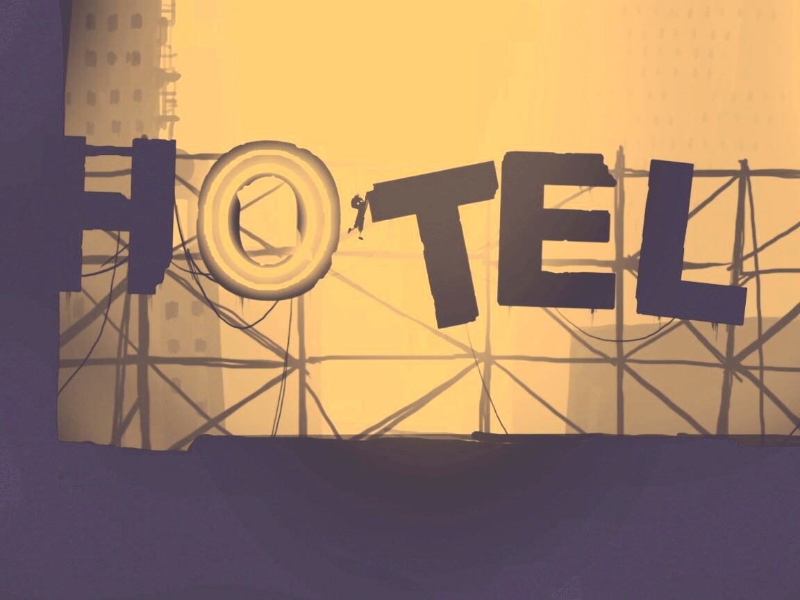 Мальчик из Limbo на вывеске "Hotel" обои