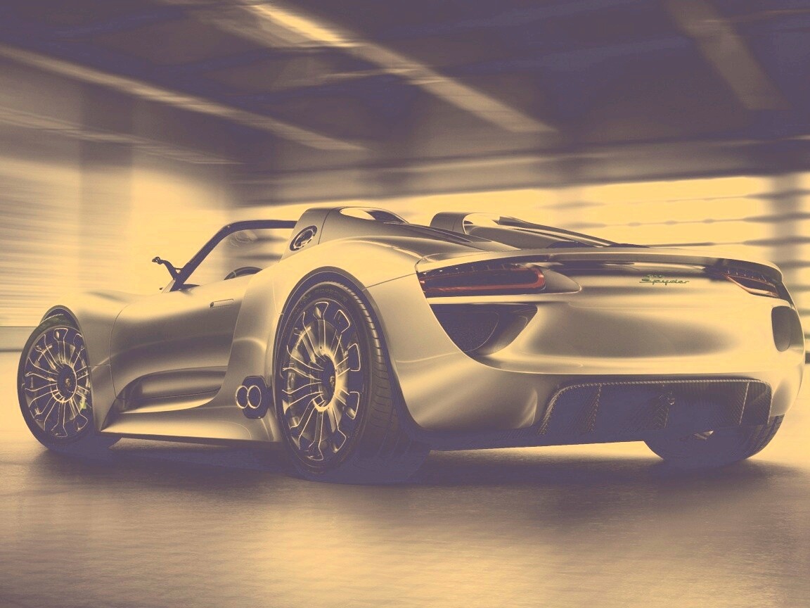 Porsche 918 Spider вид сзади обои
