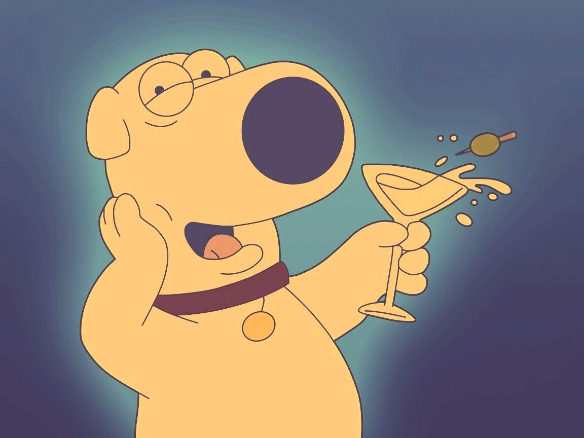 Браян с бокалом мартини обои