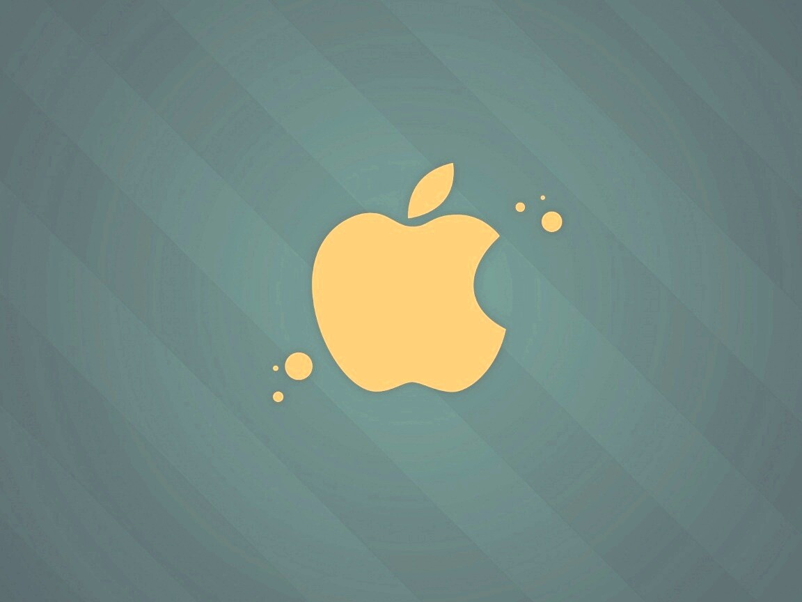 Логотип Apple на фоне голубых полос обои