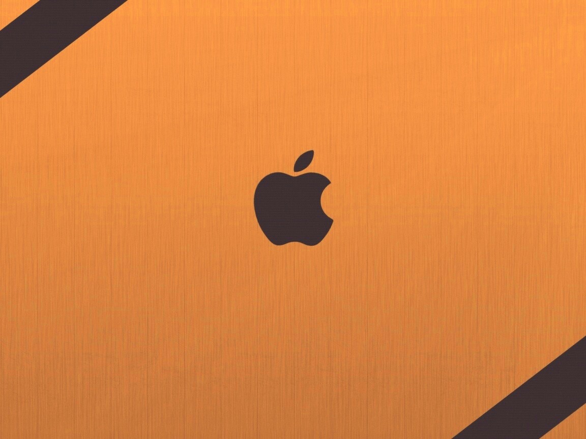 Apple на деревянном покрытие обои