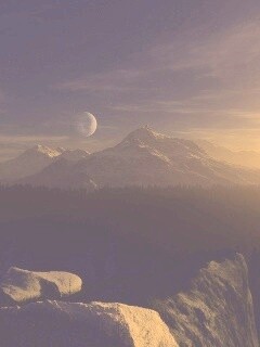Луна над горами обои