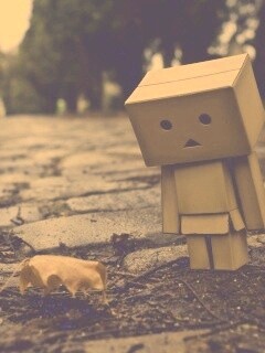 Danbo и первый осенний лист обои