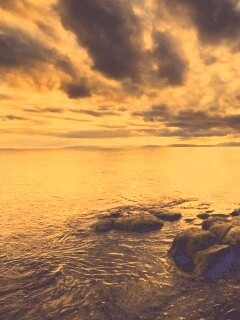Красивый вид на вечернее море обои