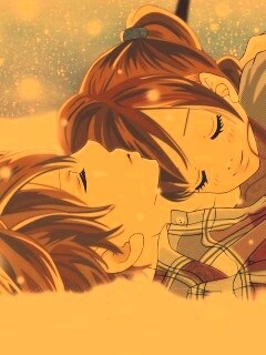 Двое на снегу из Bokura Ga Ita обои