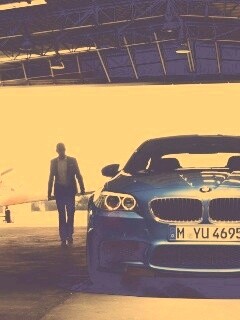 BMW F10 в ангаре обои