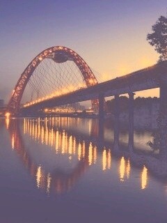 Мост в сумерках обои