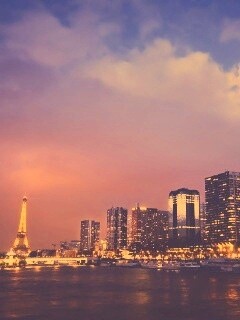 Вид на ночной Париж обои