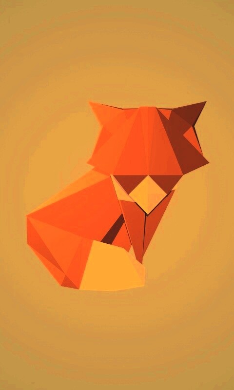 Origami fox обои
