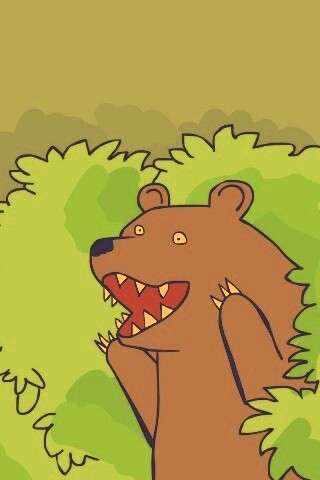 Медведь в кустах обои