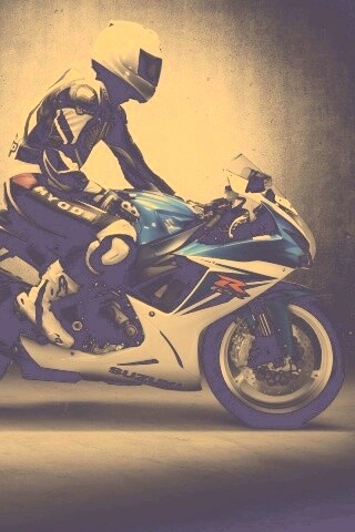 Suzuki и мотоциклист обои
