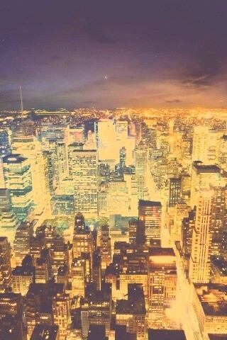 Вид на ночной Нью-Йорк обои