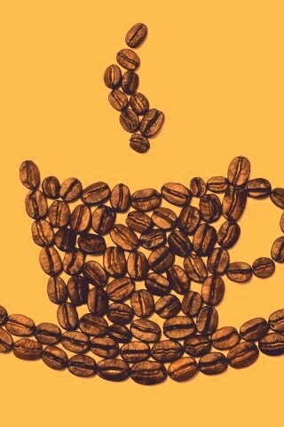 Картина из кофейных зёрен обои