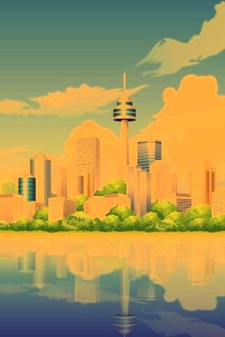 Рисунок города обои