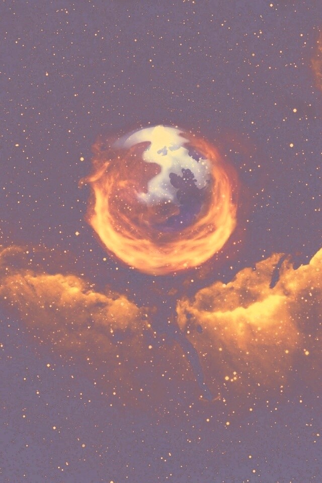 Firefox в космосе обои