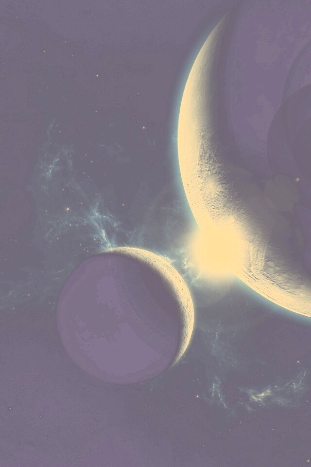 Планета и спутник обои
