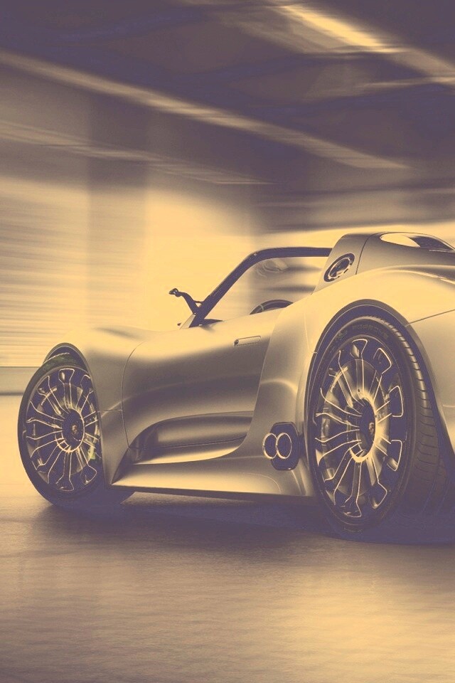 Porsche 918 Spider вид сзади обои