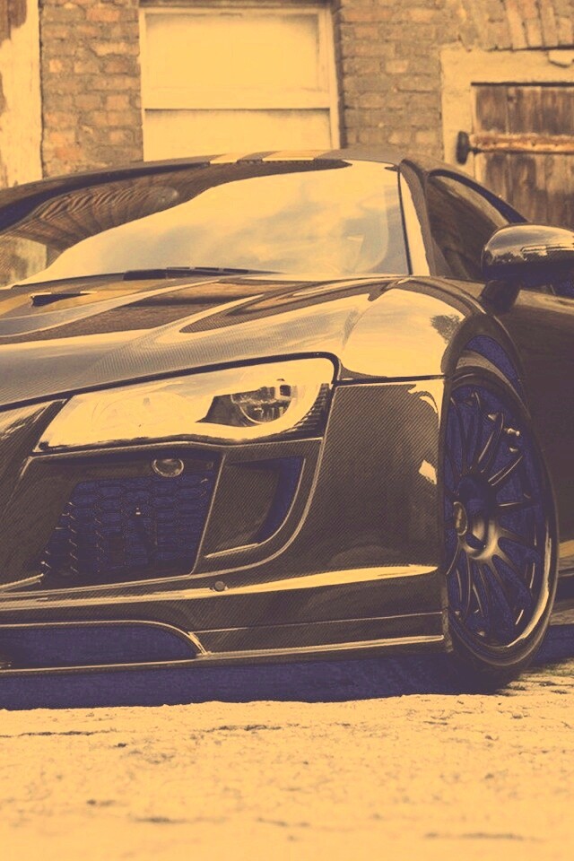 Черная Audi R8 обои