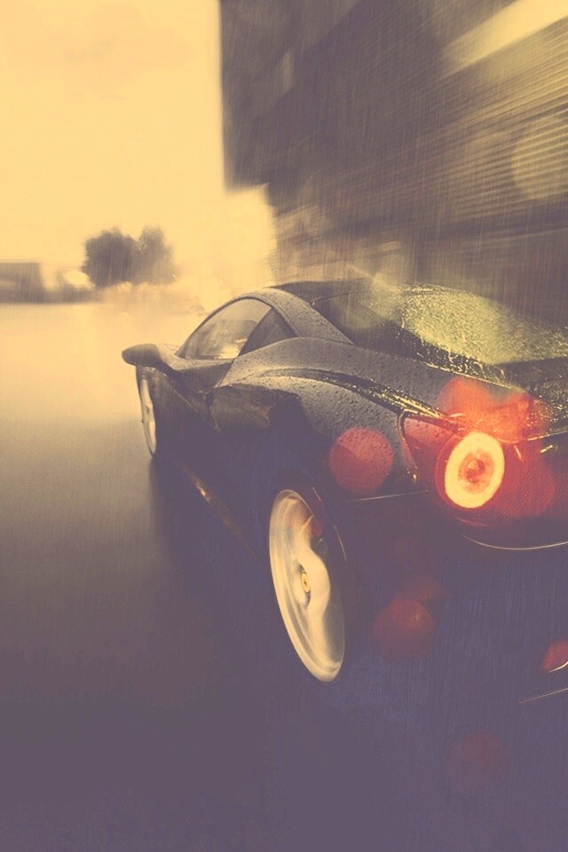 Ferrari под дождем обои