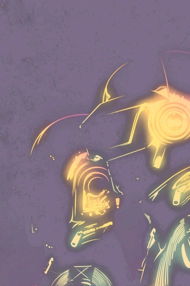 Яркий скетч Daft Punk обои