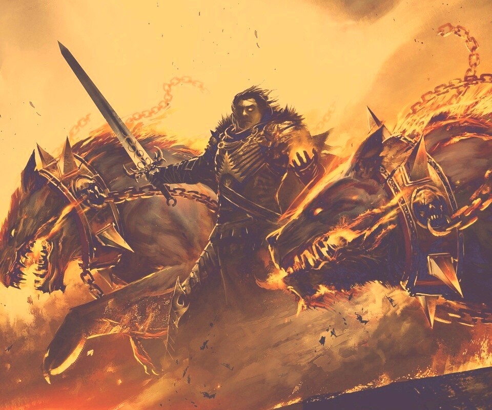 Темный рыцарь и гончие смерти обои