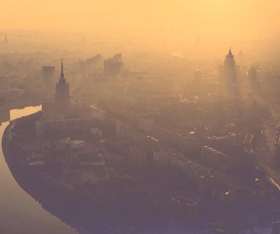 Москва в тумане обои