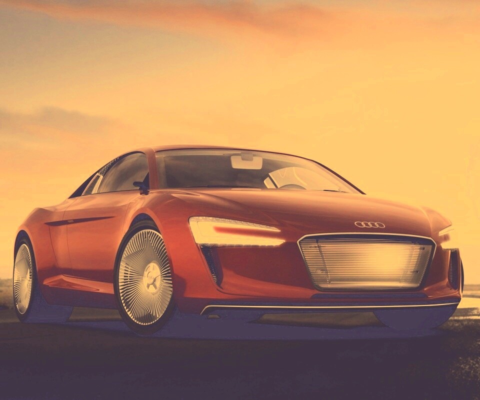 Красный автомобиль Audi обои