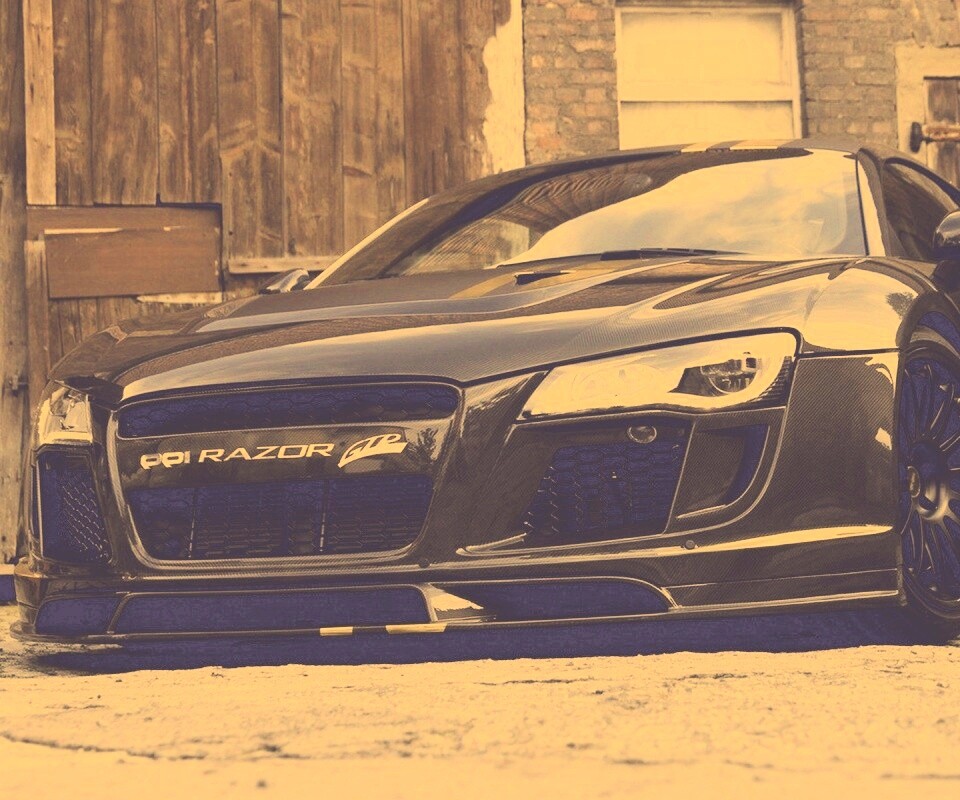 Черная Audi R8 обои