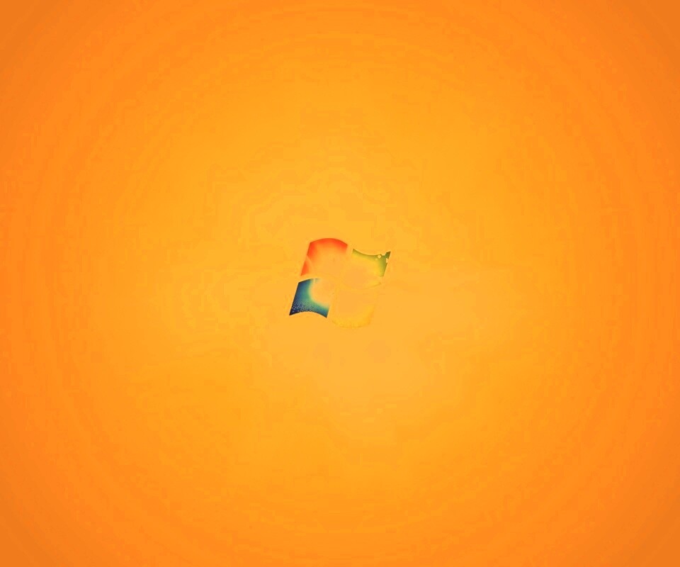 Яркий желтый логотип Windows 7 обои