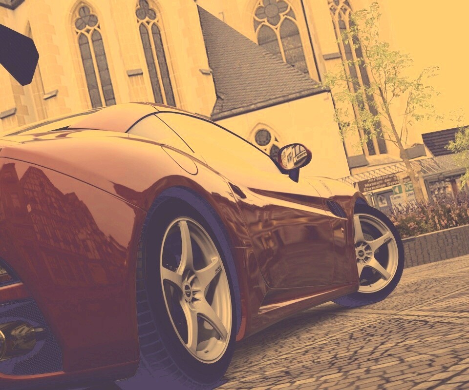 Ferrari на мостовой обои