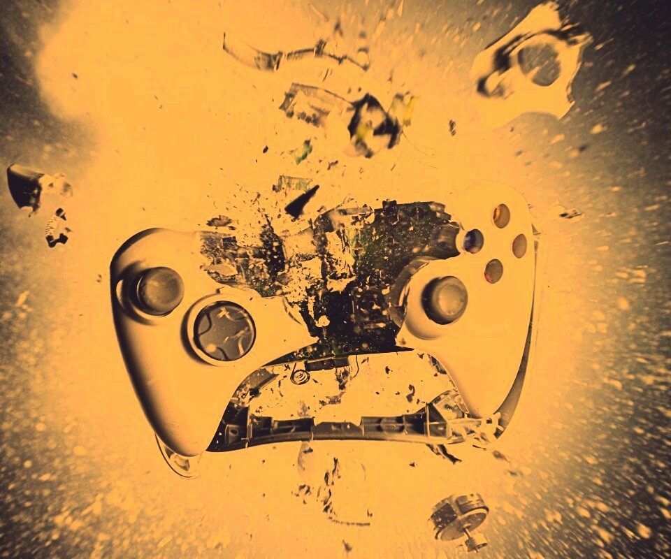 Взрывающийся белый контроллер xbox обои