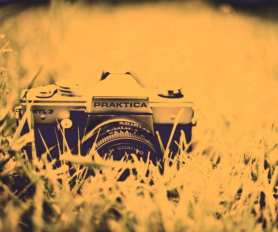 Фотоаппарат Praktica в траве обои