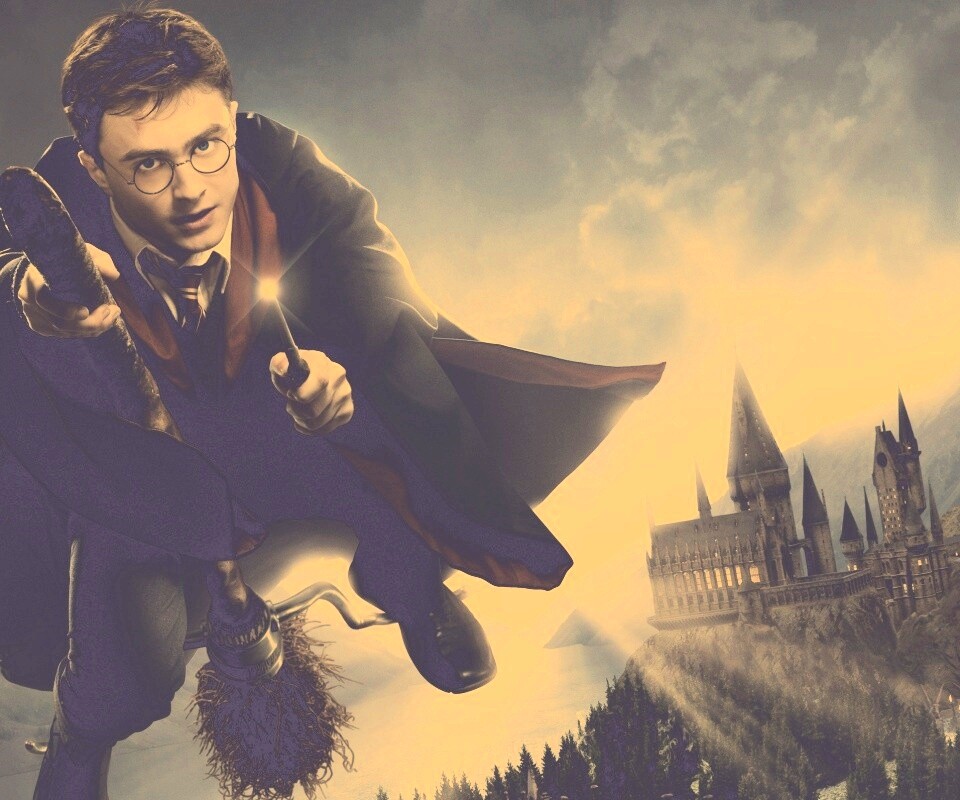 Гарри Поттер на метле обои