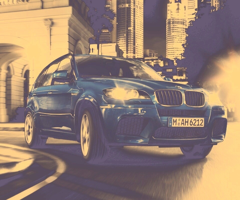 Синий кроссовер BMW обои