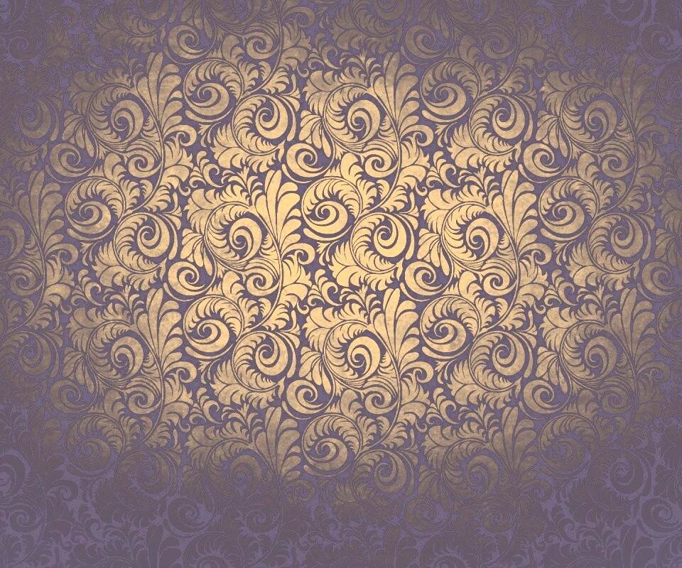 Черный фон с узорами и завитками обои