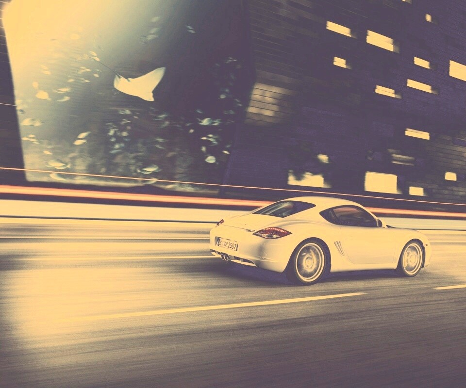 Porsche на трассе обои